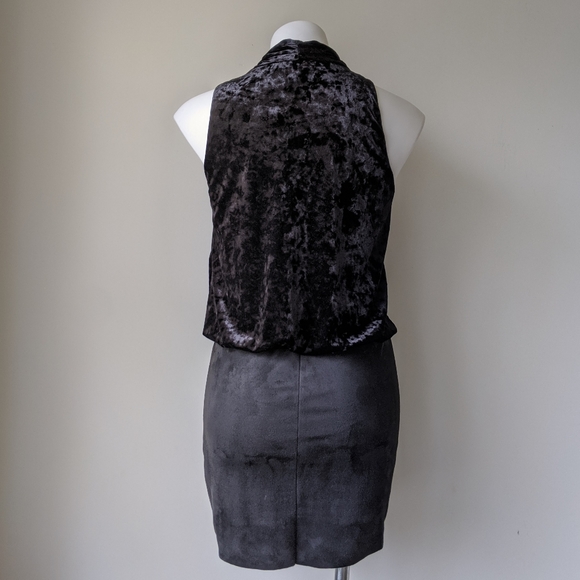 Fifteen Twenty Velvet Drape Asymmetric Mini Dress, Black XS NWT - Picture 8 of 8